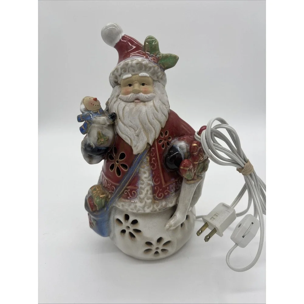 Vintage  Light‎ Up Santa Claus Figurine 11 Inches Tall . Tested And Working